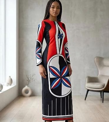 nike air max 720 cena: Haljina maxi dužine sa grafičkim printom - Kroj: uska silueta koja — 1