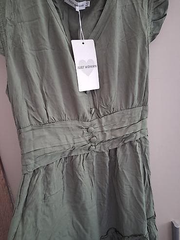 roma m: Haljina Just Woman – maslinasto zelena, veličina L/XL - Dužina: midi — 5