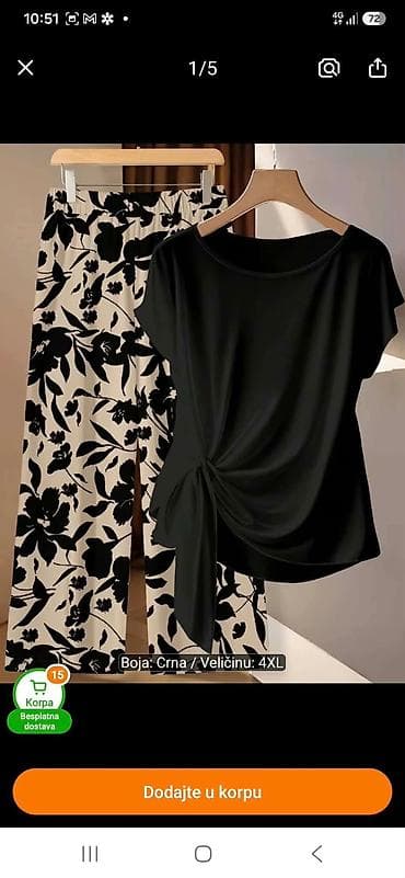 avon popusti za avon dame: Damski komplet – bluza i pantalone - Boja: Crna (bluza); pantalone — 1