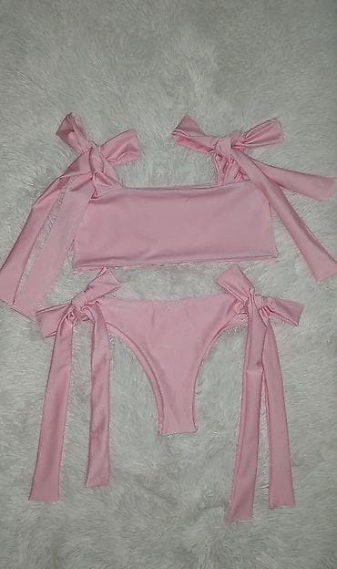 Men's Clothing: Dvodelni ženski kupaći kostim – pastelno ružičasti - Gornji deo — 1