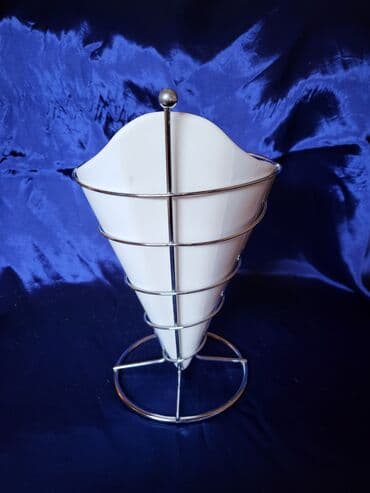 porcelanske solje za caj: Porcelanska nova posuda za pomfrit,sladoled itd. sa stalkom — 4