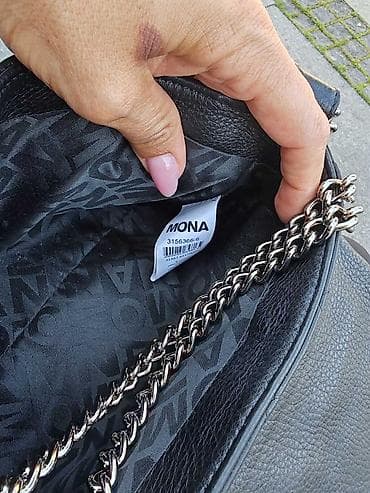 kozne torbe mona: Ženska crna torba preko ramena – MONA - Model: klasična štepana — 6