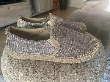 cipele za more: Ženske espadrile sa sjajnim gornjištem - Model: slip-on espadrile - — 4