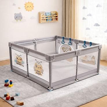 ikea dečija soba: Ogradica za bebe JOY 127×127 cm – siva Šifra proizvoda: 2 Prostrana — 1