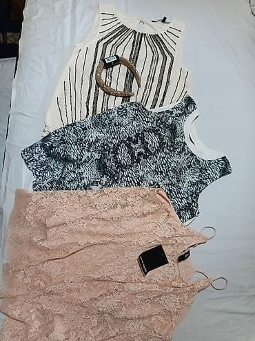 farmerke dsquared2: Ženski komplet – 3 topa + rajf - Elegantan krem bezrukavnik sa — 1