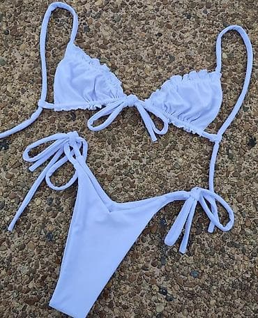 patike nike bele: Beli dvodelni bikini – klasičan trouglasti model - Gornji deo — 3
