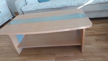 Ugaone garniture: Klub sto 105x60 cm Stabilan cvrst Ima malo ostecenje na sredini koje — 3