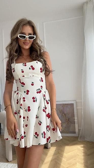 balextra haljine: 🍒Mini haljine sa širokom suknjom i cvetnim/voćnim printom
✅2800 din — 8