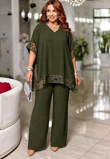 Kompleti: Damski komplet – elegantna tunika i pantalone širokog kroja Elegantan — 7