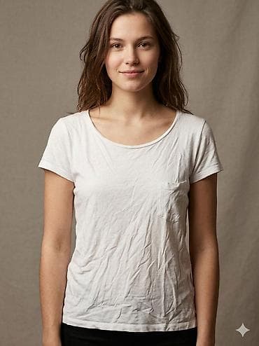 bodi s: Ženska majica kratkih rukava – klasična bela - Materijal: lagani — 1