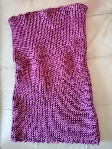 kapa za saunu: Novi ručno pleteni prsluk vel XXL-obim grudi 76 cm, dužina 63 cm — 5