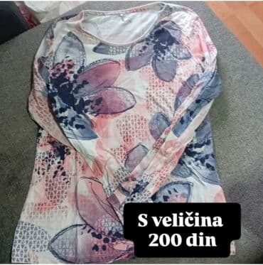 Donji delovi trenerke: Ženska bluza sa dugim rukavima, floralni dezen u nijansama roze — 1