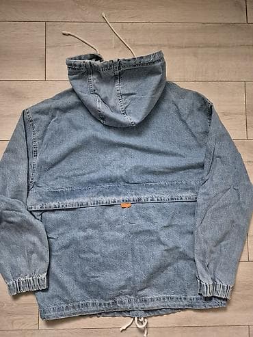 hello kitty torbica: Bershka DENIM anorak sa kapuljačom - Materijal: svetlo plavi teksas — 4
