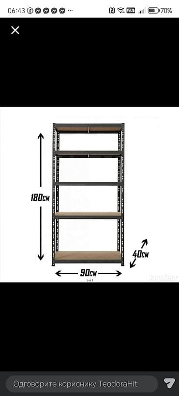 namestaj milutinovic: Metalna regalska polica za radionicu, garažu ili ostavu - Dimenzije — 2