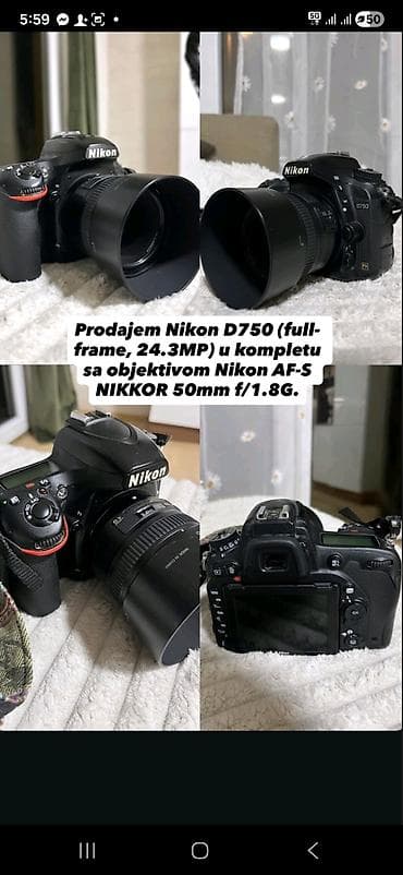 PRODAJA: Nikon D750 + 50mm f/1.8G (Full Frame Komplet) ​CENA: 550 €