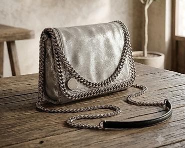 torba victoria secret: Torba preko ramena – metalik srebrna, sa lančanim detaljima - — 1