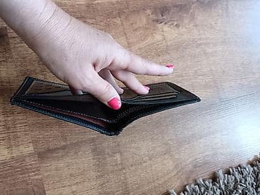 moon boots polovne: Muški kožni novčanik – crni, preklopni - Materijal: glatka koža u — 4