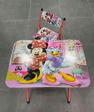 Dušeci: Dečiji set sto + stolica sa motivima crtanih junaka - Praktičan set — 3