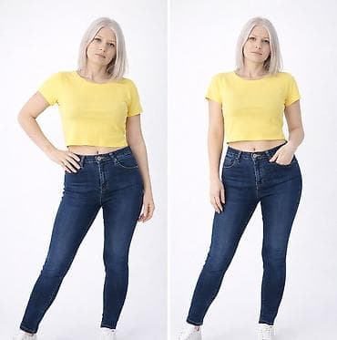 leopard kosulja: Ženske skinny farmerke – tamno plavi džins. Vel S sa dosta elastina — 3