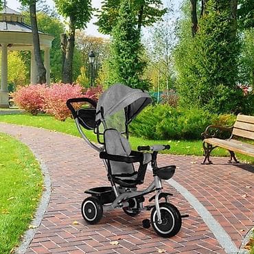 bilijar vranje: ECOTOYS 2u1 tricikl sa rotirajućim sedištem i sklopivom tendom – Gray — 2