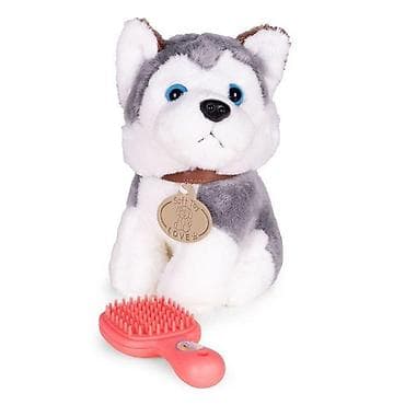 plisana zirafa velika: Plišana igračka za decu – štene Husky u torbi + četka za negu Šifra — 2