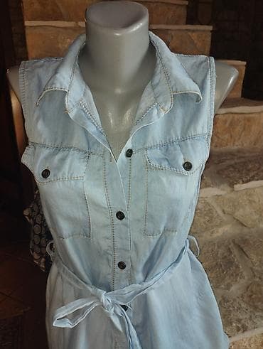 tiffany teksas haljine: Haljina tunika teksas L/XL nošena kratko — 2