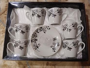 Set porcelanskih šoljica za kafu – 12 delova - Elegantne bele šoljice