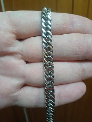 srebrni lancic muski: Muški lanac od nerđajućeg čelika – kubanska (Cuban) karika - — 3