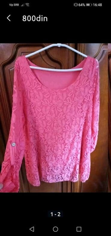 krem pantalone i crna kosulja: Zara, XL (EU 42), Pamuk, bоја - Roze — 1