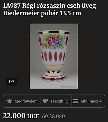 otkup antikviteta: Bohemija kristalna vaza 1950,60ta.god.rucni rad. Bohemija pehar — 4
