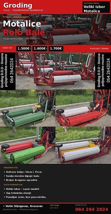 jastuci za lezaljke kupujemprodajem: Motalice za rolo bale Veličina folije 50cm i 75cm Svaka kipuje balu — 1