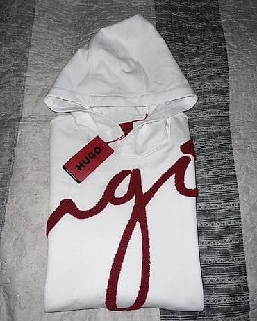 fred perry majice: HUGO Mens Dokapi Cotton-Terry Hoodie with Oversized Logo vel. XL NOVO — 5
