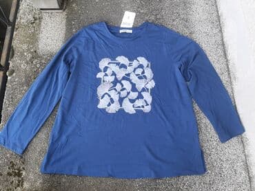 tunika boho style: XL (EU 42), Pamuk, Sa ilustracijom, bоја - Svetloplava — 1