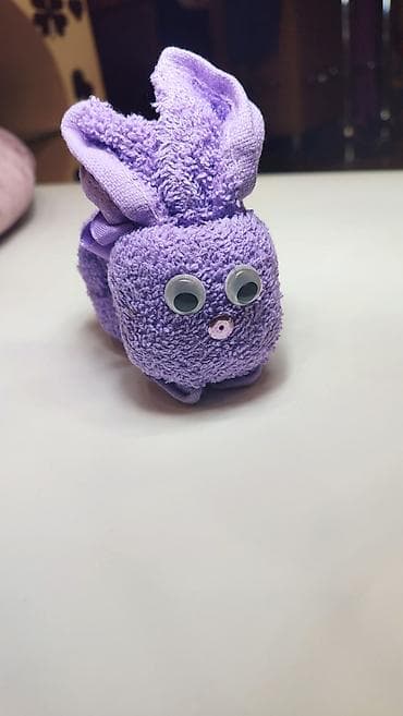 extreme intimo peskiri: Zeka peškir 30x50 – ljubičasti dekorativni peškir složen u obliku — 2