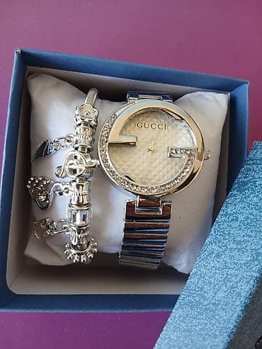 Jewellery sets: Gucci modnog nakita – ženski sat i narukvica u poklon-kutiji. - Sat — 1