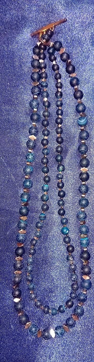 torbice nike: Ručno rađene ogrlice – razni modeli - Set od zlatno‑braon perli — 3