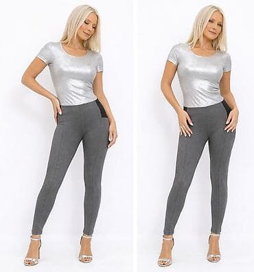 Lične stvari: Ženske helanke – sivo antracit - Kroj: uske, visok struk, dužina do — 3