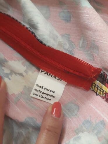 kaftan haljine za plazu new yorker: XL (EU 42), color - Red, Cocktail, Short sleeves — 3