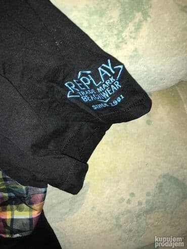 muške majice replay: Original Replay majica L 100% cotton Ramena 48cm, duzina 75cm Crna — 2