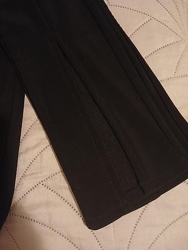 ccc ženske patike: Crne ženske pantalone – ravnog kroja sa visokim strukom i elastičnom — 4