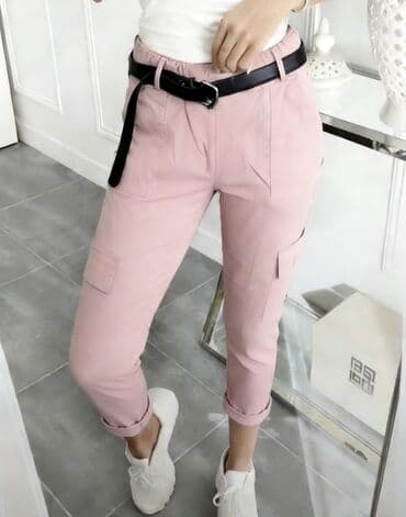 torbe b: 💫Ženske cargo pantalone 7/8 dužine sa elastičnim pojasom i kaišem — 2