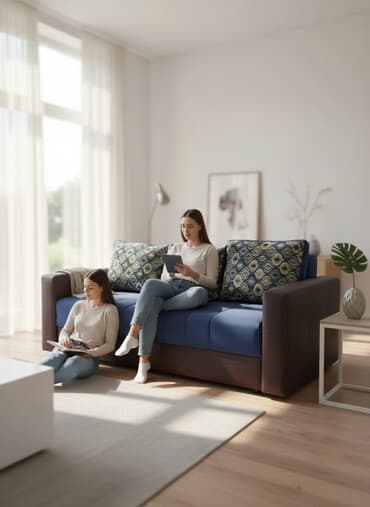 Trosed/sofa sa tri dekorativna jastukadu - Model: trosed sa ravnim