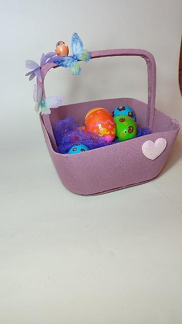 Ironing Boards: Uskršnja dekorativna korpica sa jajima - Ljubičasta korpica — 1