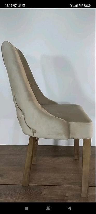 stilski stolovi za trpezariju: Tapacirana stolica sa dugmićima (chesterfield stil) - Presvlaka: meki — 7