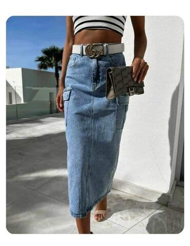 Women's Clothing: XS, S, M, Midi, color - Light blue — 1