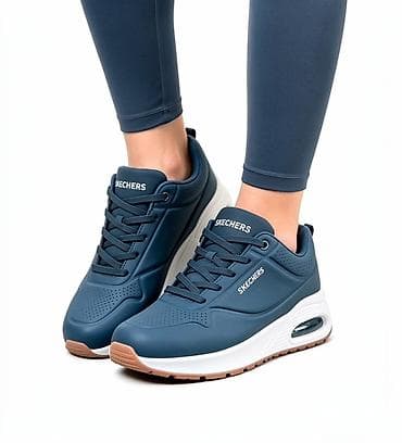 patike skechers: Skechers ženske patike – tamnoplave - Model sa podignutim đonom i — 1