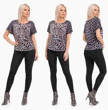 topici: Ženska majica sa animal printom – leopard - Kratak, komotan kroj sa — 3