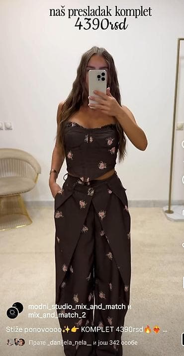 calliope sorcevi: Damski komplet – korzet top + pantalone sa širokim nogavicama NOVOOO - — 2