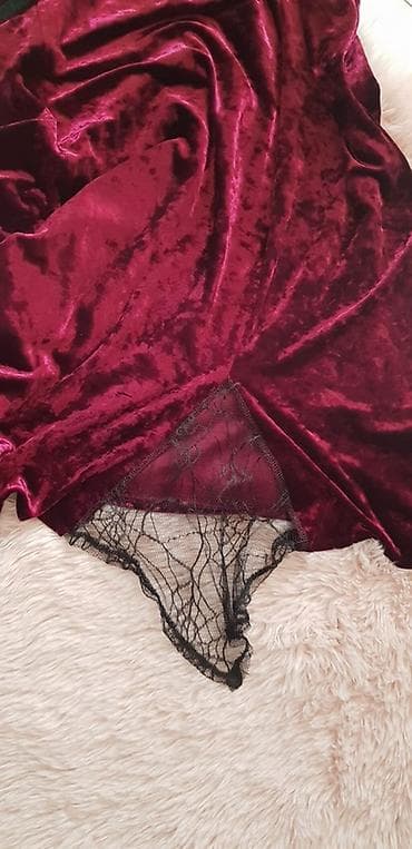 via spiga zenske cipele: Baršunasta slip haljina u boji vina - Materijal: meki, baršunasti — 6