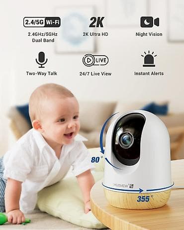 Wi‑Fi baby kamera ETHAN – KikkaBoo (šifra: KKB4) Opis: - Pametna baby